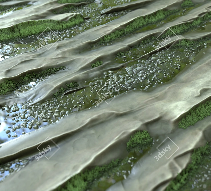 Mossy Rock Generator | SBSAR | 4K 3D model image 2