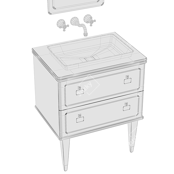 MIA ITALIA TORINO Washbasin Set 3D model image 5