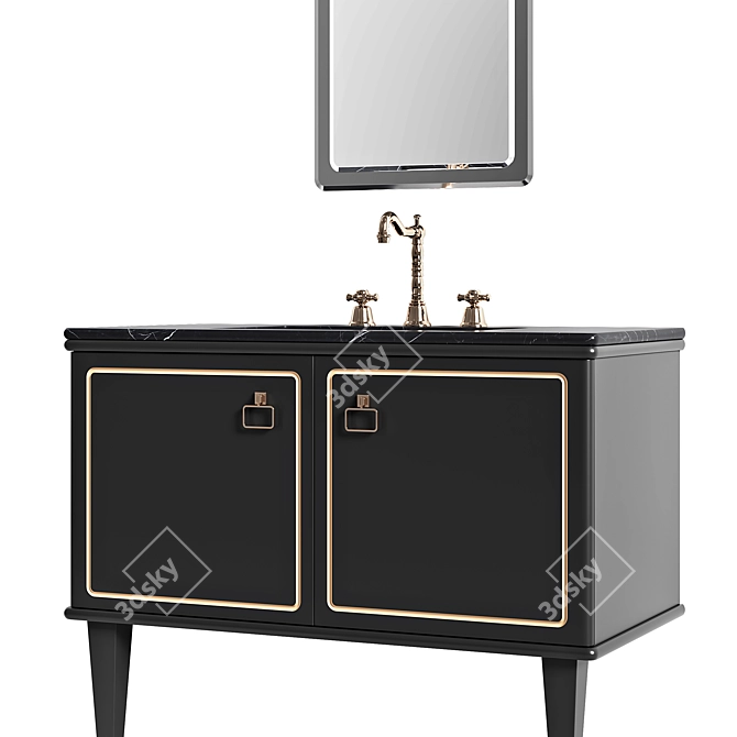 MIA ITALIA TORINO Washbasin Set: Elegant and Functional 3D model image 3