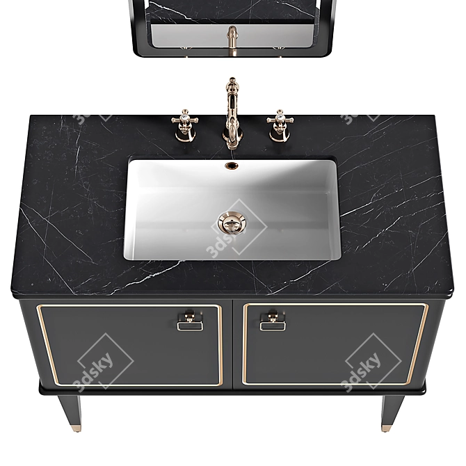 MIA ITALIA TORINO Washbasin Set: Elegant and Functional 3D model image 4