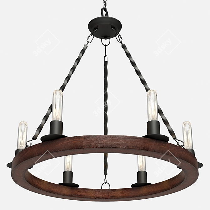 Rustic Halo Chandelier 3D model image 1