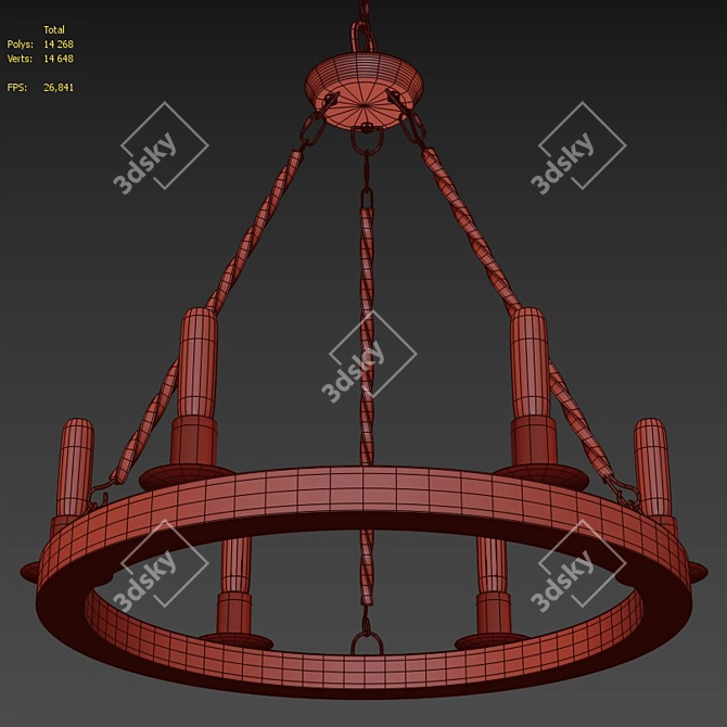 Rustic Halo Chandelier 3D model image 3