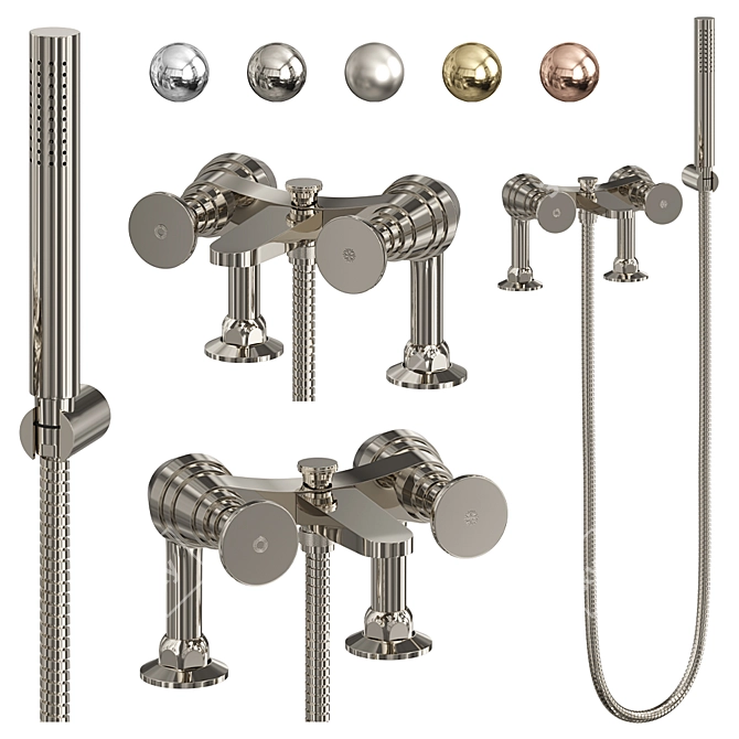 Stella Titian Deck Mount Bath/Shower Mixer 3D model image 1