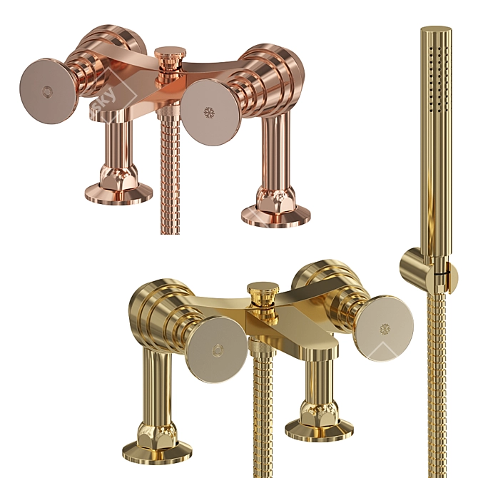 Stella Titian Deck Mount Bath/Shower Mixer 3D model image 3