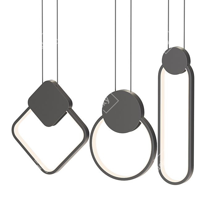 Geometric LED Pendant Lamp 3D model image 1