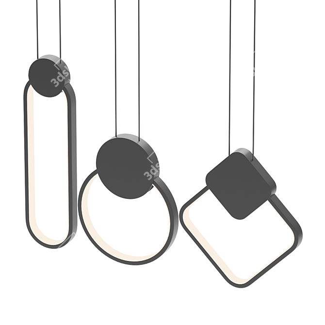 Geometric LED Pendant Lamp 3D model image 3