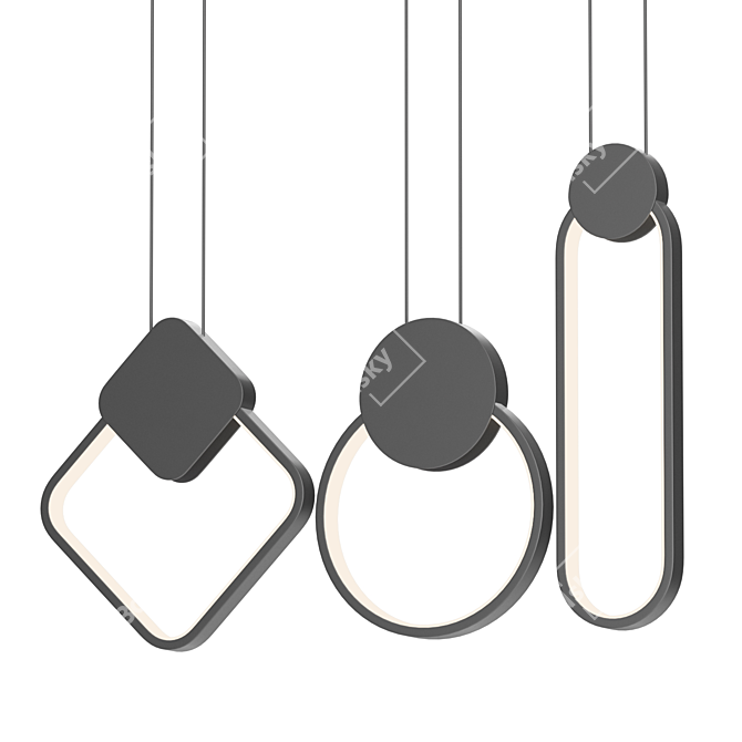 Geometric LED Pendant Lamp 3D model image 4