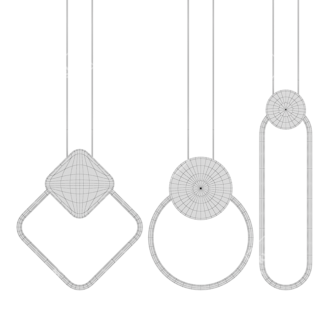 Geometric LED Pendant Lamp 3D model image 5
