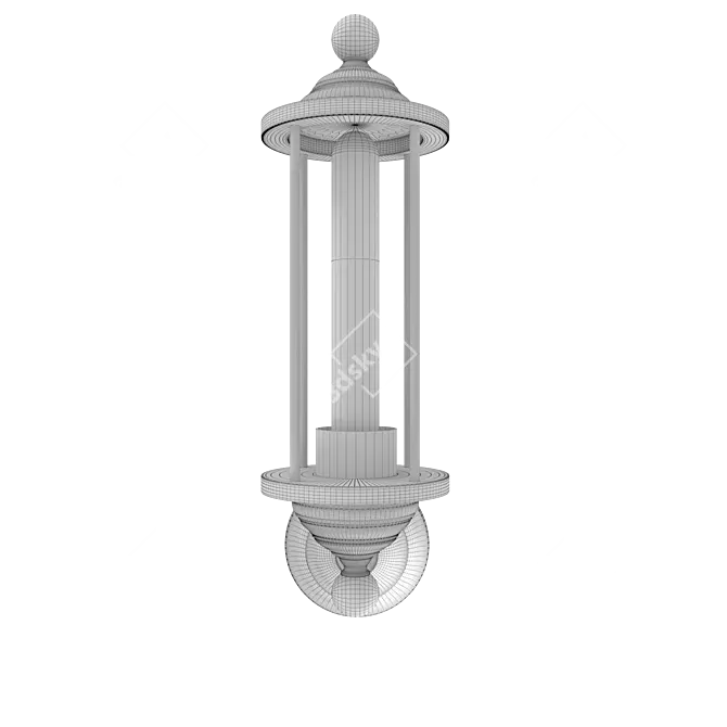 Vintage Brass Wall Lamp 3D model image 4