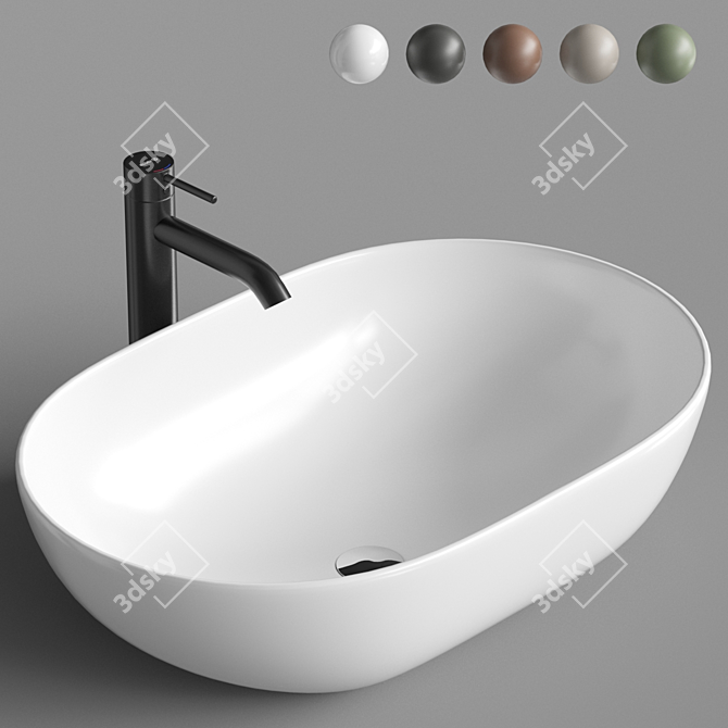 Modern Oval Sink ArtCeram 3D model image 1