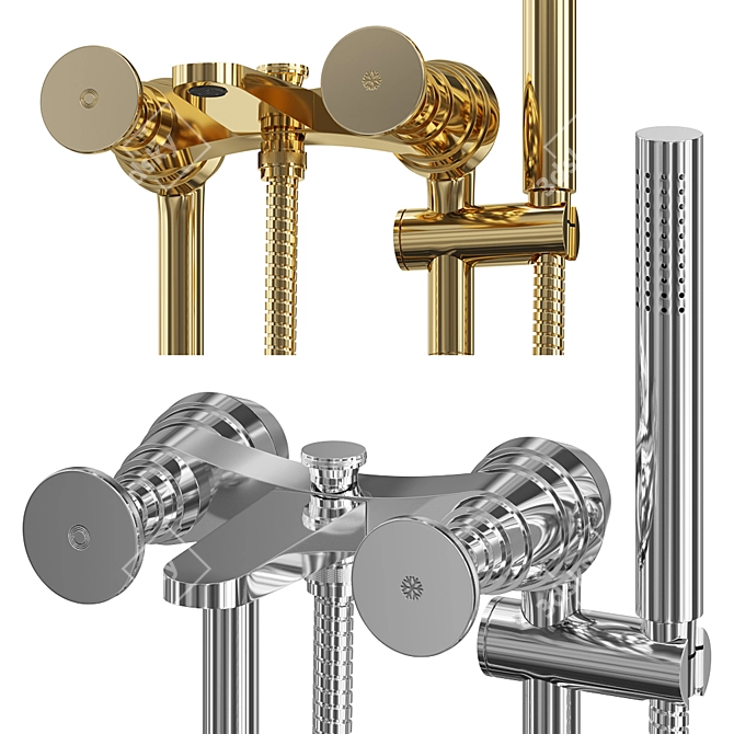 Stella Titian Floor Mounted Bath Mixer 3D model image 2
