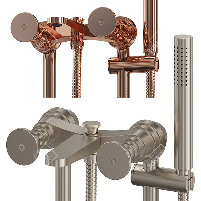 Stella Titian Floor Mounted Bath Mixer 3D model image 3