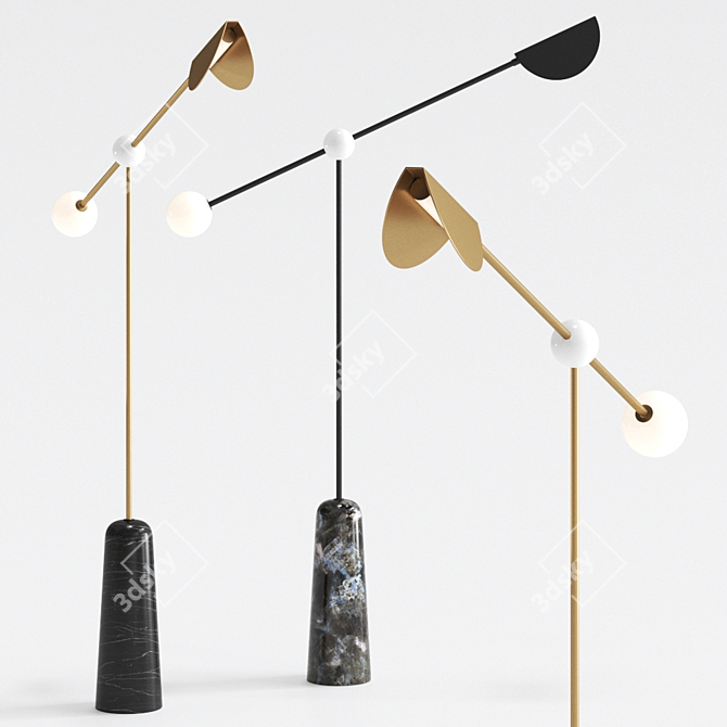 Elegant Balance Floor Lamp 3D model image 1