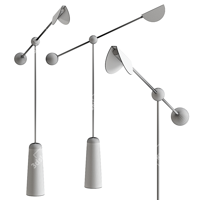 Elegant Balance Floor Lamp 3D model image 2