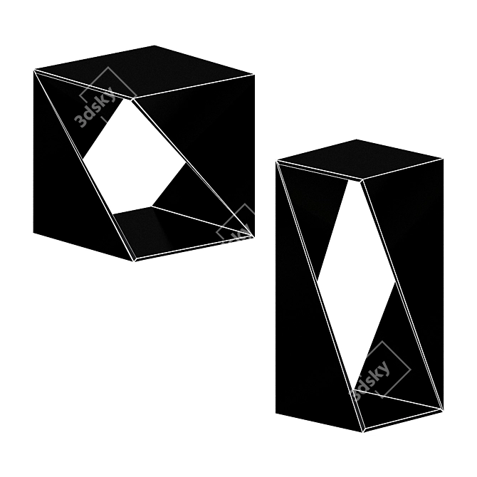 Modern Minimalist Torno Side Table 3D model image 3