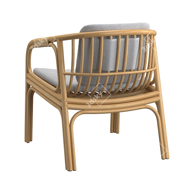 Elegant Rattan Hublot Armchair 3D model image 2