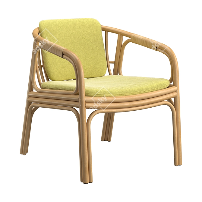 Elegant Rattan Hublot Armchair 3D model image 6