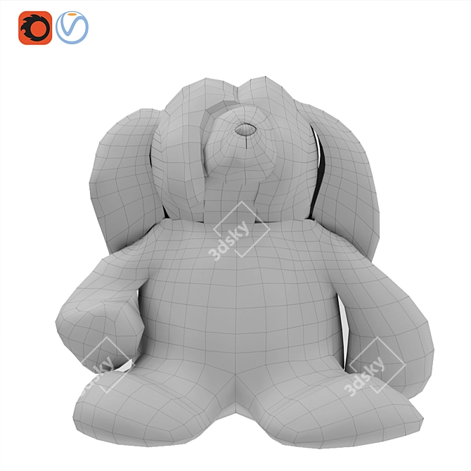 Soft Plush Teddy Bear Toy 3D model image 2