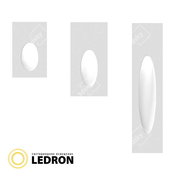 Sleek Plaster-In LED Lights 3D model image 1