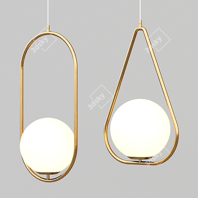 Modern Matisse Oval Pendant 3D model image 3