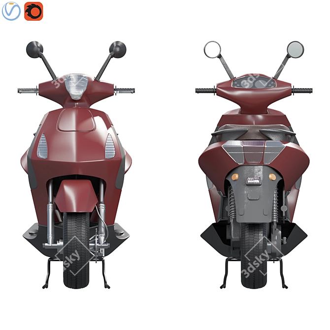 249k Polygons Scooter 3D model image 3