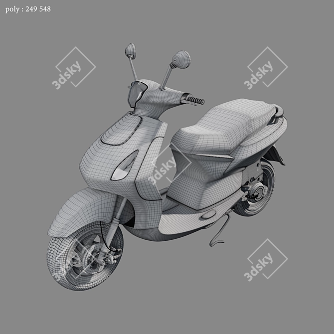 249k Polygons Scooter 3D model image 5