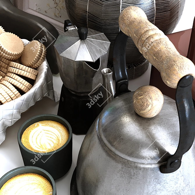 Elegant Breakfast Table Decoration 3D model image 2