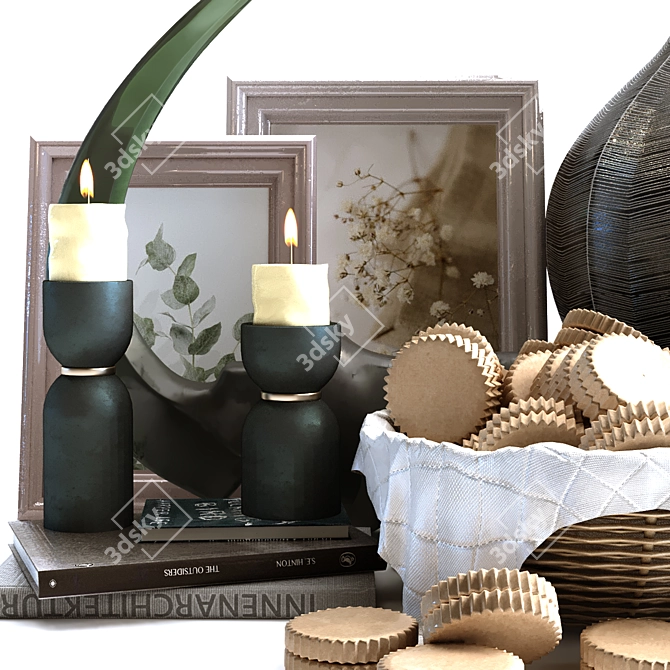 Elegant Breakfast Table Decoration 3D model image 3