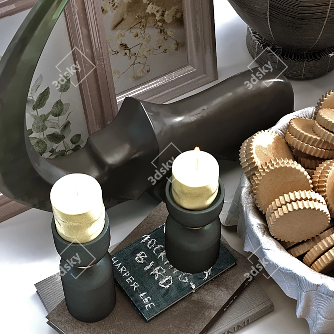 Elegant Breakfast Table Decoration 3D model image 5