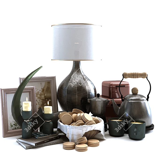 Elegant Breakfast Table Decoration 3D model image 7