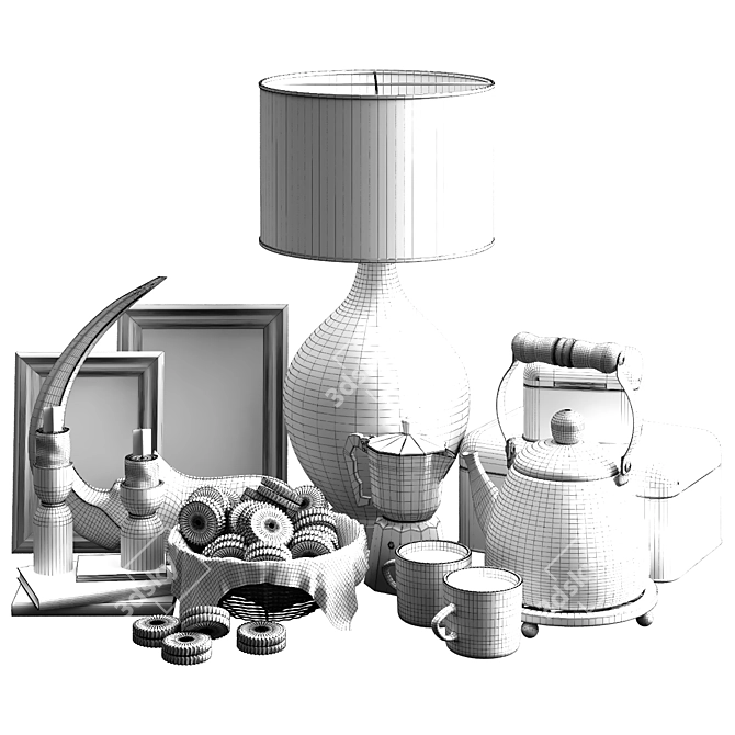 Elegant Breakfast Table Decoration 3D model image 8