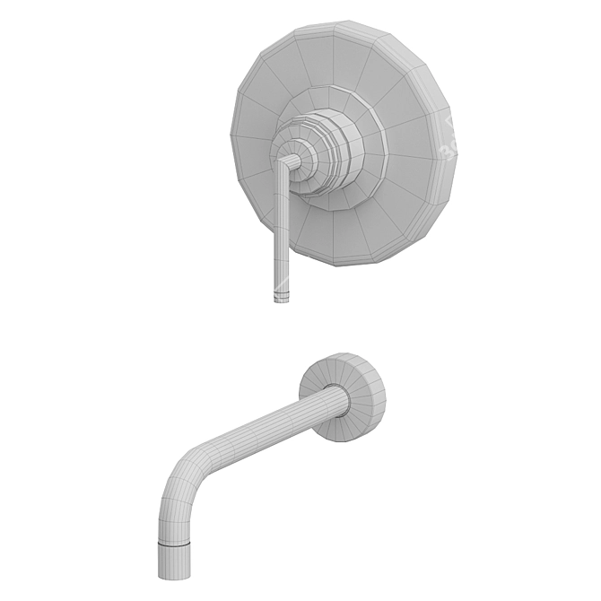 Title: Stella Titian Wall Mounted Washbasin Mixers 3D model image 4