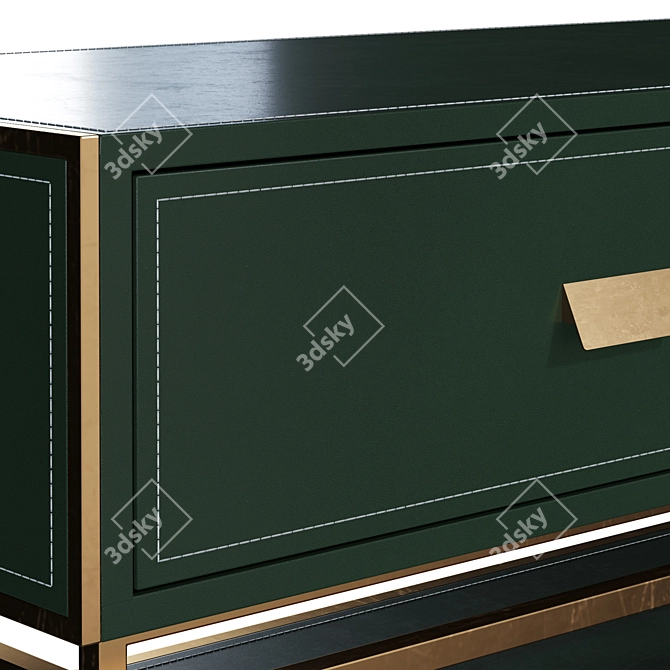 Elegant Golden Steel TV Stand 3D model image 3