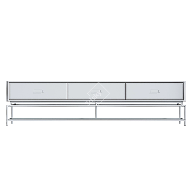 Elegant Golden Steel TV Stand 3D model image 4