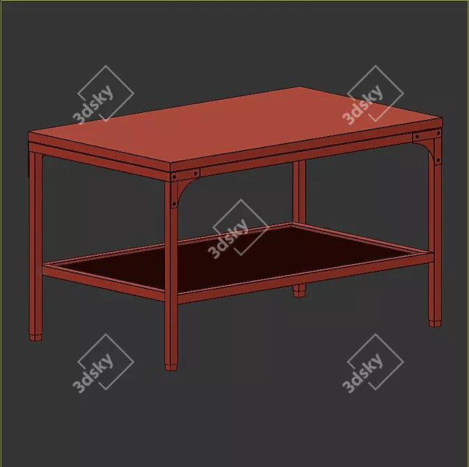 Modern Industrial Style Coffee and Side Tables 3D model image 5