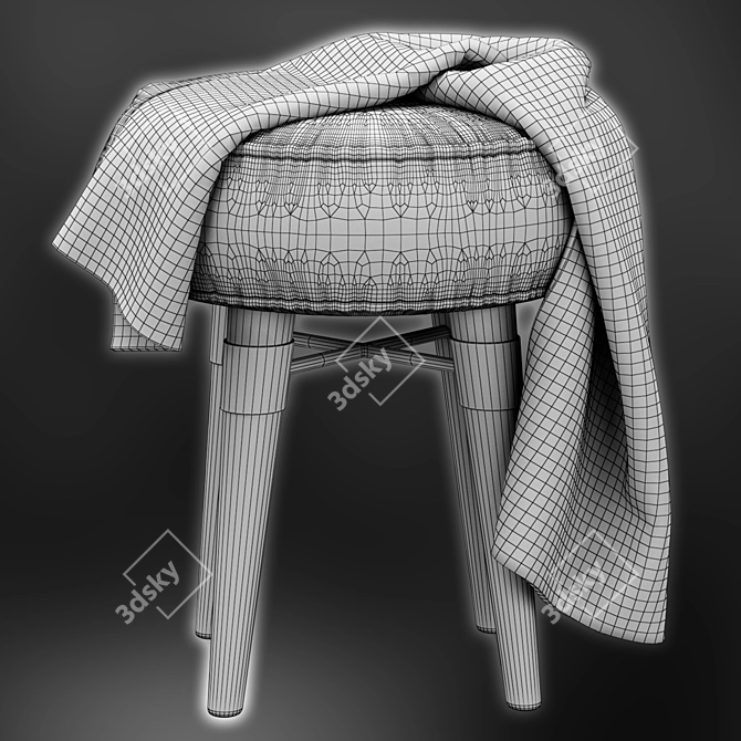 Elegant Louis Stool by Ottiu 3D model image 5