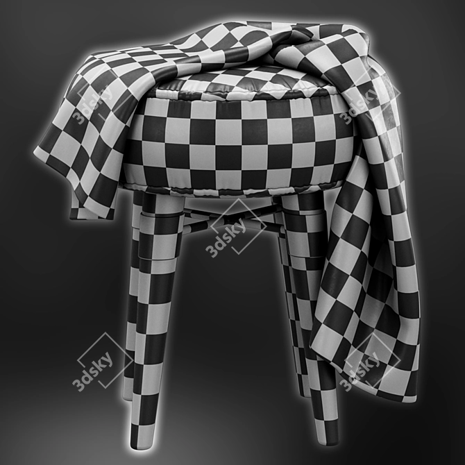 Elegant Louis Stool by Ottiu 3D model image 6