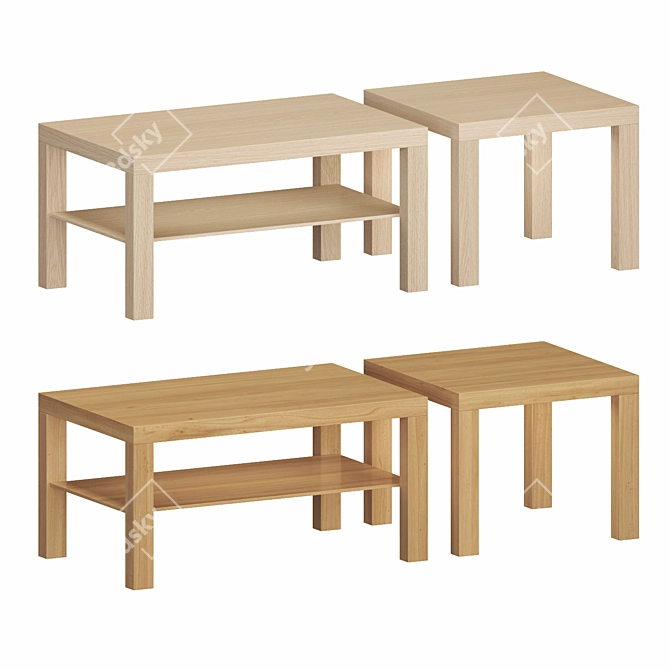 Modern Grey Nest of Tables Set 3D model image 4