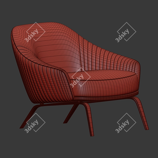 Whit Armchair: Elegant and Stylish Statement 3D model image 3
