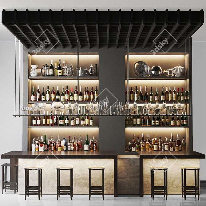 Spirited Pub: Wine Bar Counter & Restaurant 3D model image 3