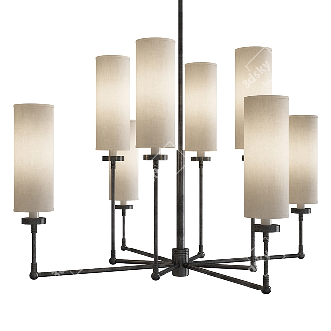 Elegant Ziyi Bronze Chandelier 3D model image 1