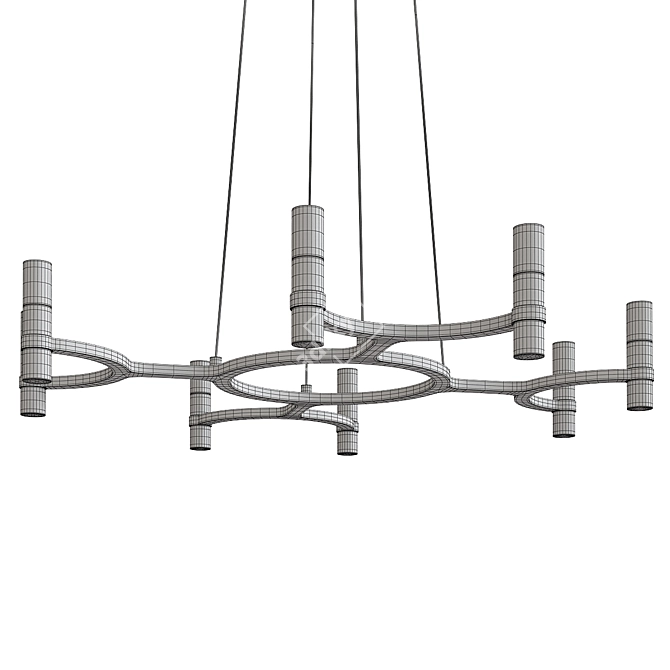 Elegant Nexus LED Chandelier 3D model image 2