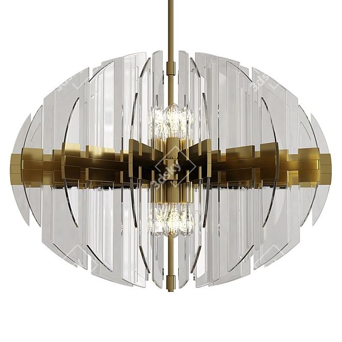 Elegant Zion Oval Chandelier 3D model image 1