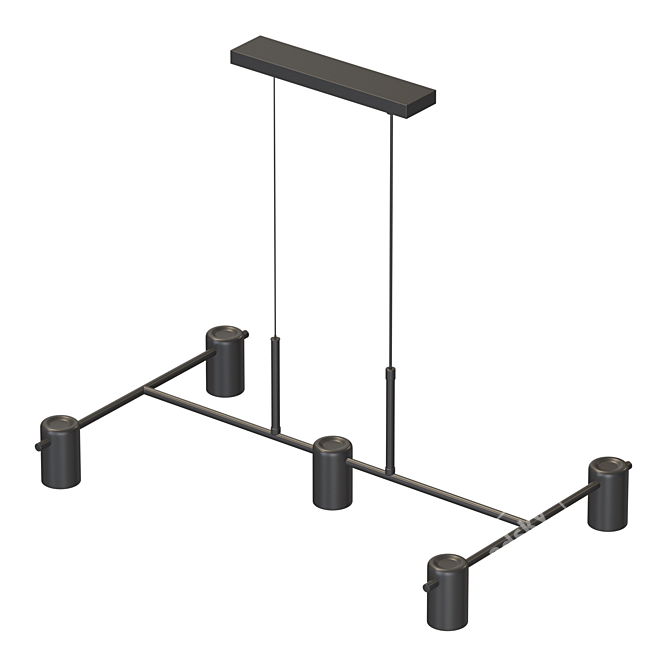 Modern Cylinder Pendant Lamp 3D model image 2