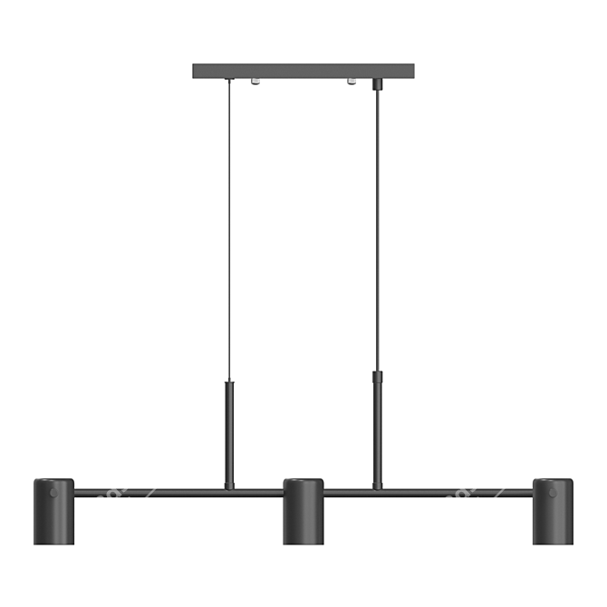 Modern Cylinder Pendant Lamp 3D model image 5