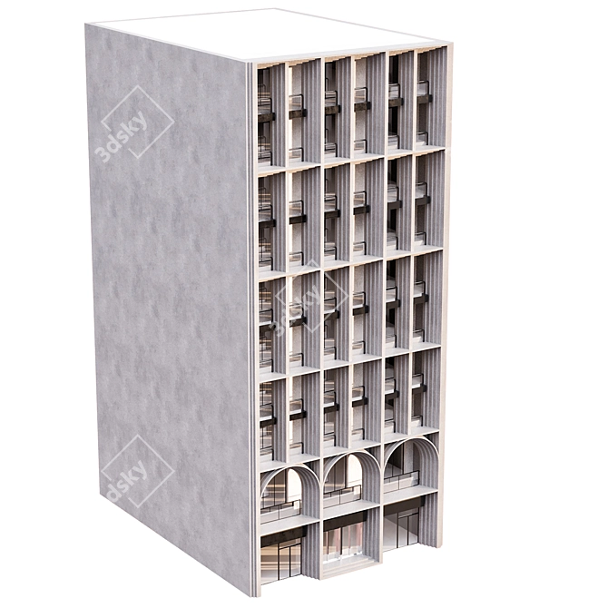 Classic Design Residential Building 3D model image 4