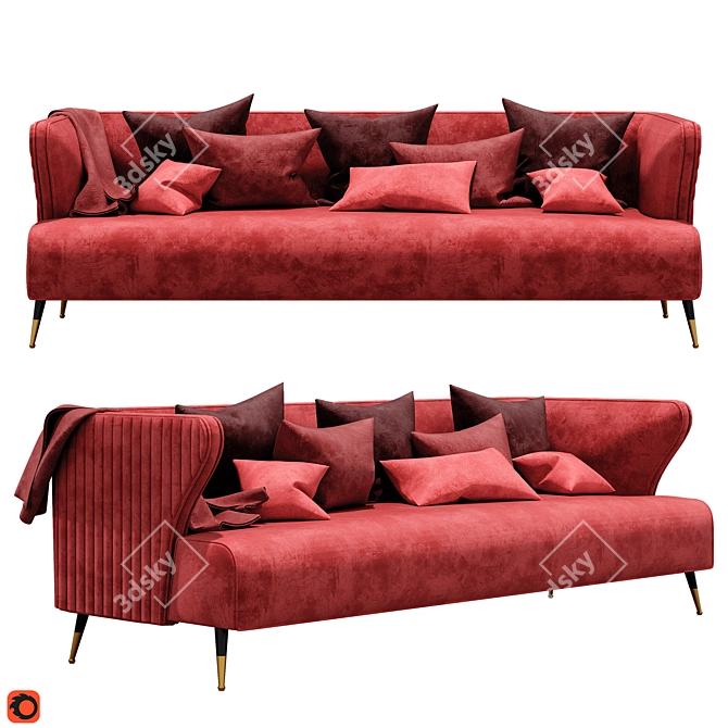 Retro-Inspired Fehring DecoDom Sofa 3D model image 1