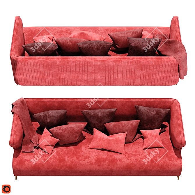 Retro-Inspired Fehring DecoDom Sofa 3D model image 3