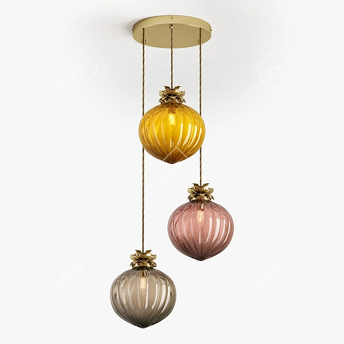 Title: Flora Cluster Pendant Light 3D model image 8