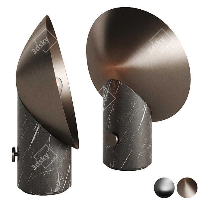 Elegant Lola Marble Table Lamp 3D model image 2